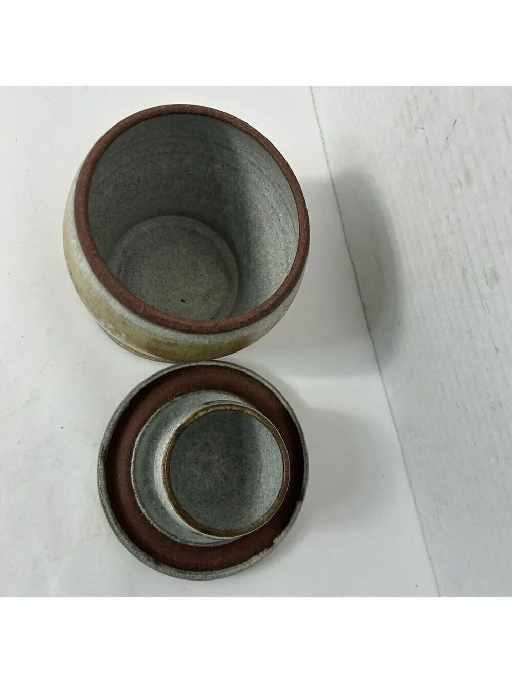 Art Pottery Butter Bell Handmade Signed Ceramic Stoneware Art Pottery 4x5”